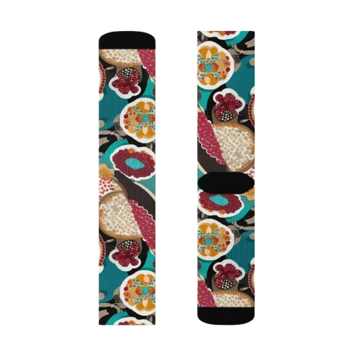 Garnet Garden on a Socks