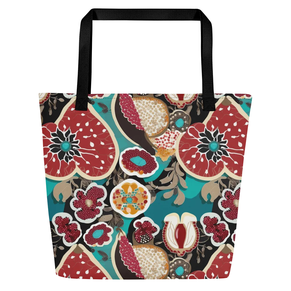 Garnet Garden on Large Tote Bag W/ Pocket — Front