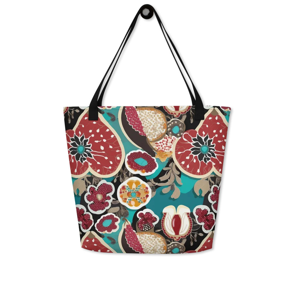 Garnet Garden on Large Tote Bag W/ Pocket — Front