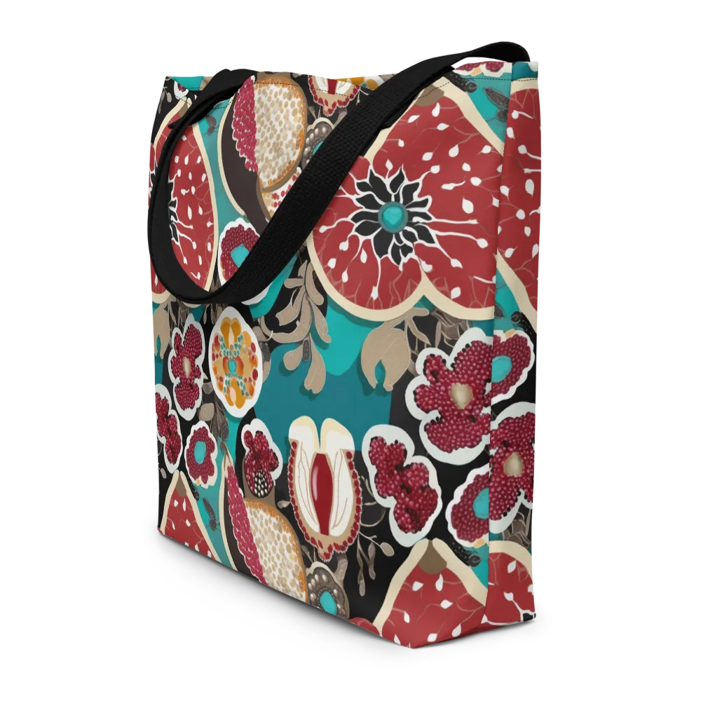 Garnet Garden on Large Tote Bag W/ Pocket — Front