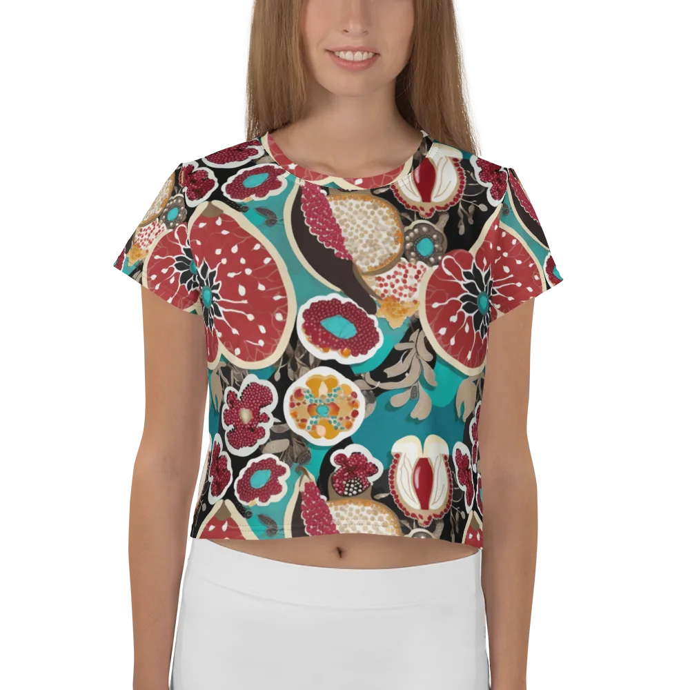 Garnet Garden on Crop Tee — Front