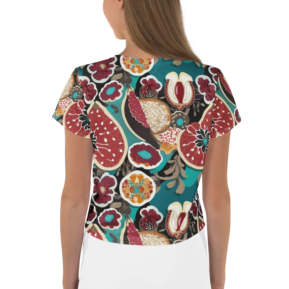 Garnet Garden on Crop Tee — Back