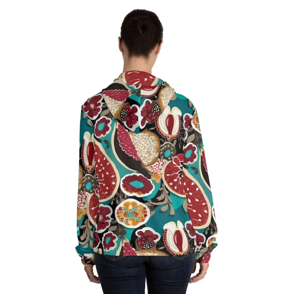 Garnet Garden on Women's Full-Zip Hoodie — Back On Person