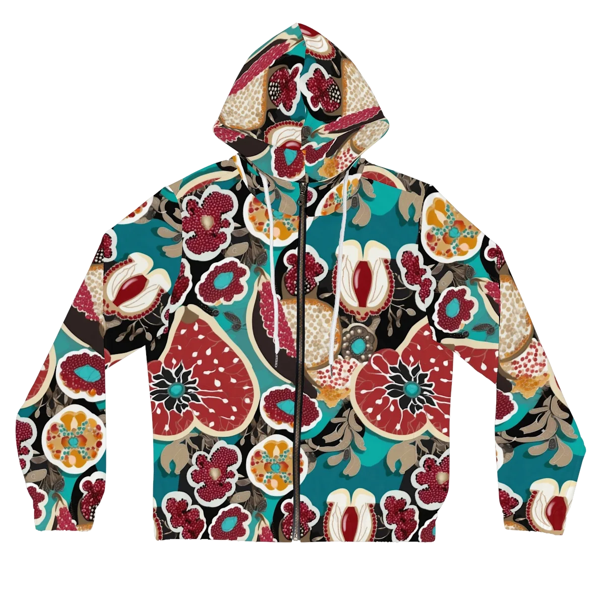 Garnet Garden on Women's Full-Zip Hoodie — Front
