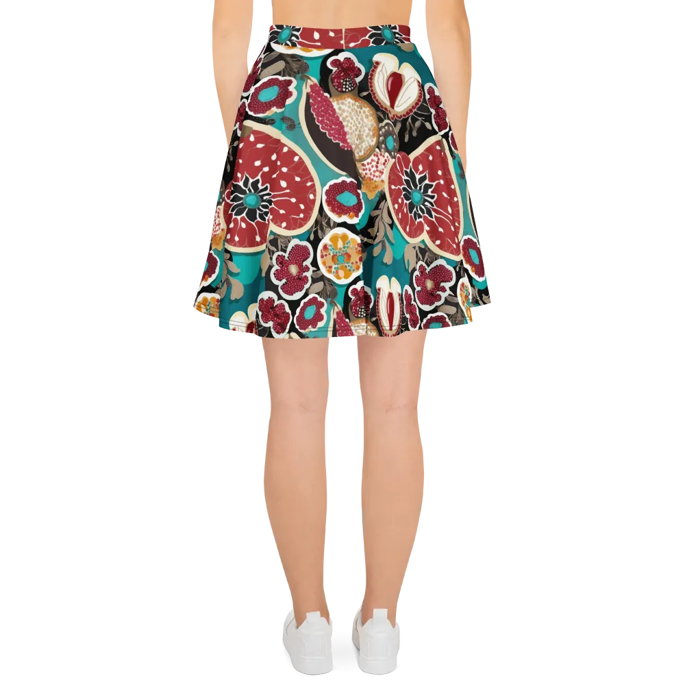 Garnet Garden on Skater Skirt — Back