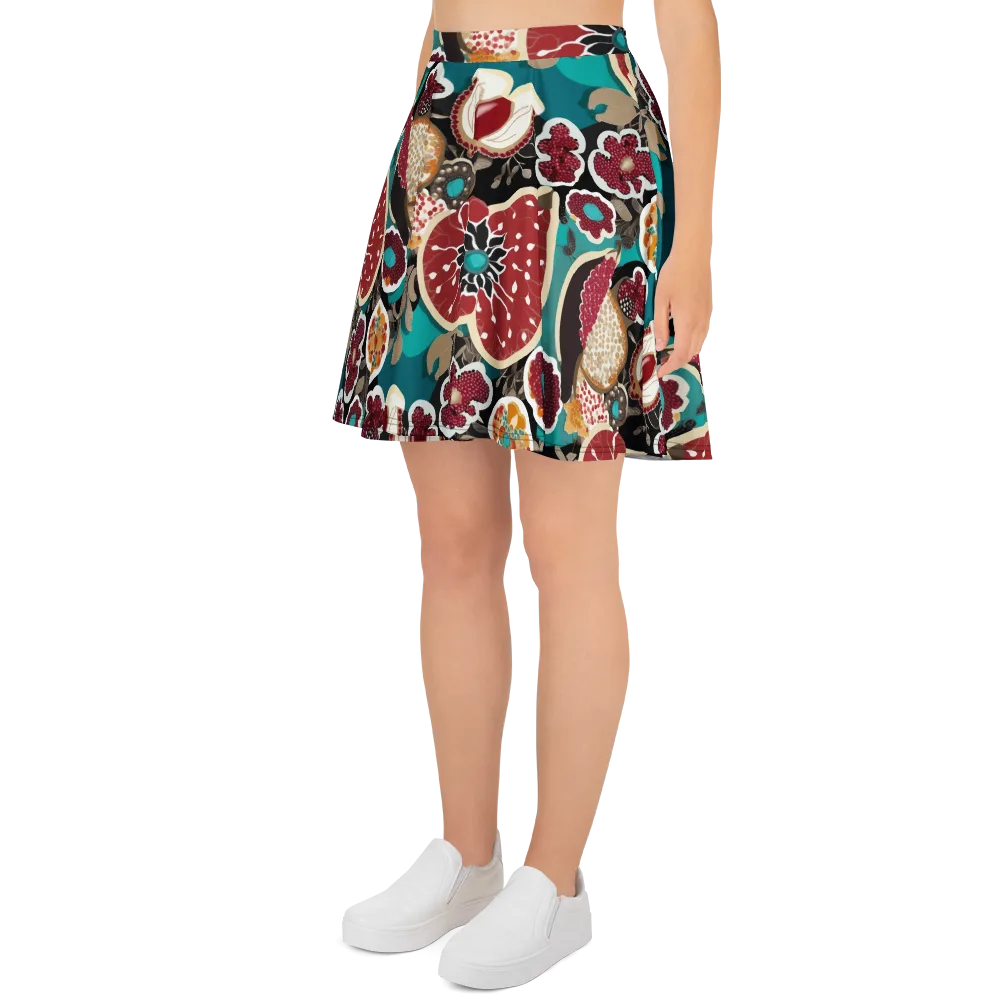 Garnet Garden on Skater Skirt — Left
