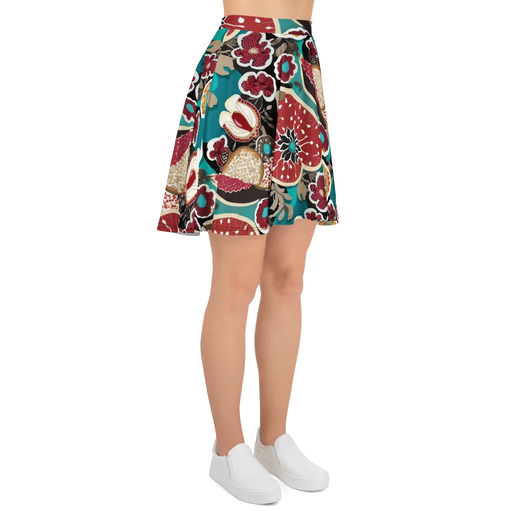 Garnet Garden on Skater Skirt — Right