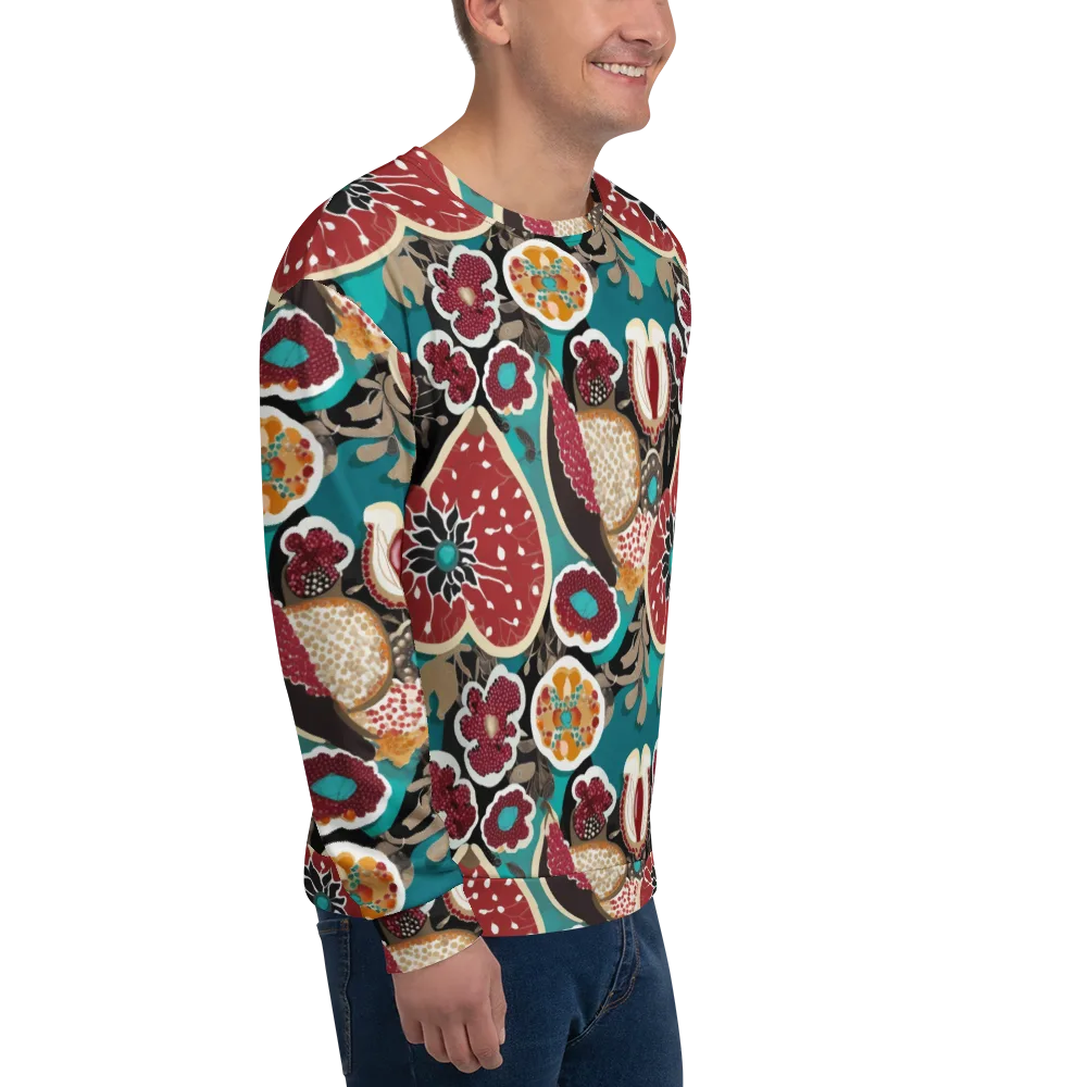 Garnet Garden on Sweatshirt — Right Front