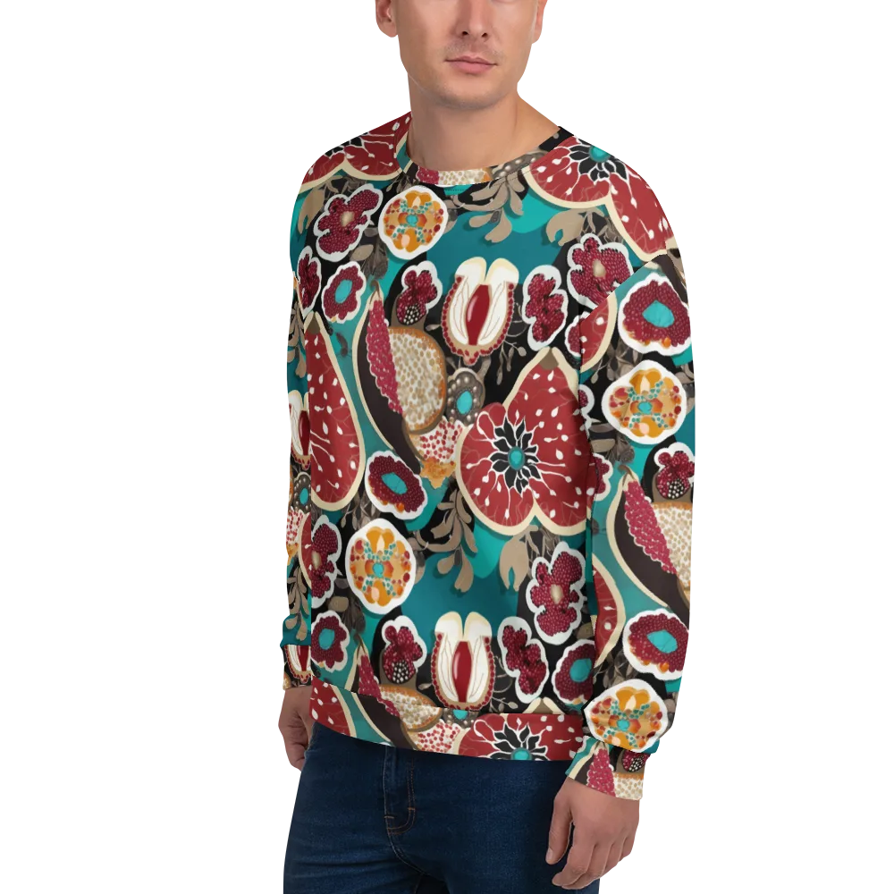 Garnet Garden on Sweatshirt — Left Front
