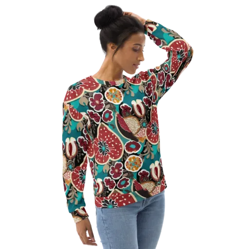 Garnet Garden on a Sweatshirt