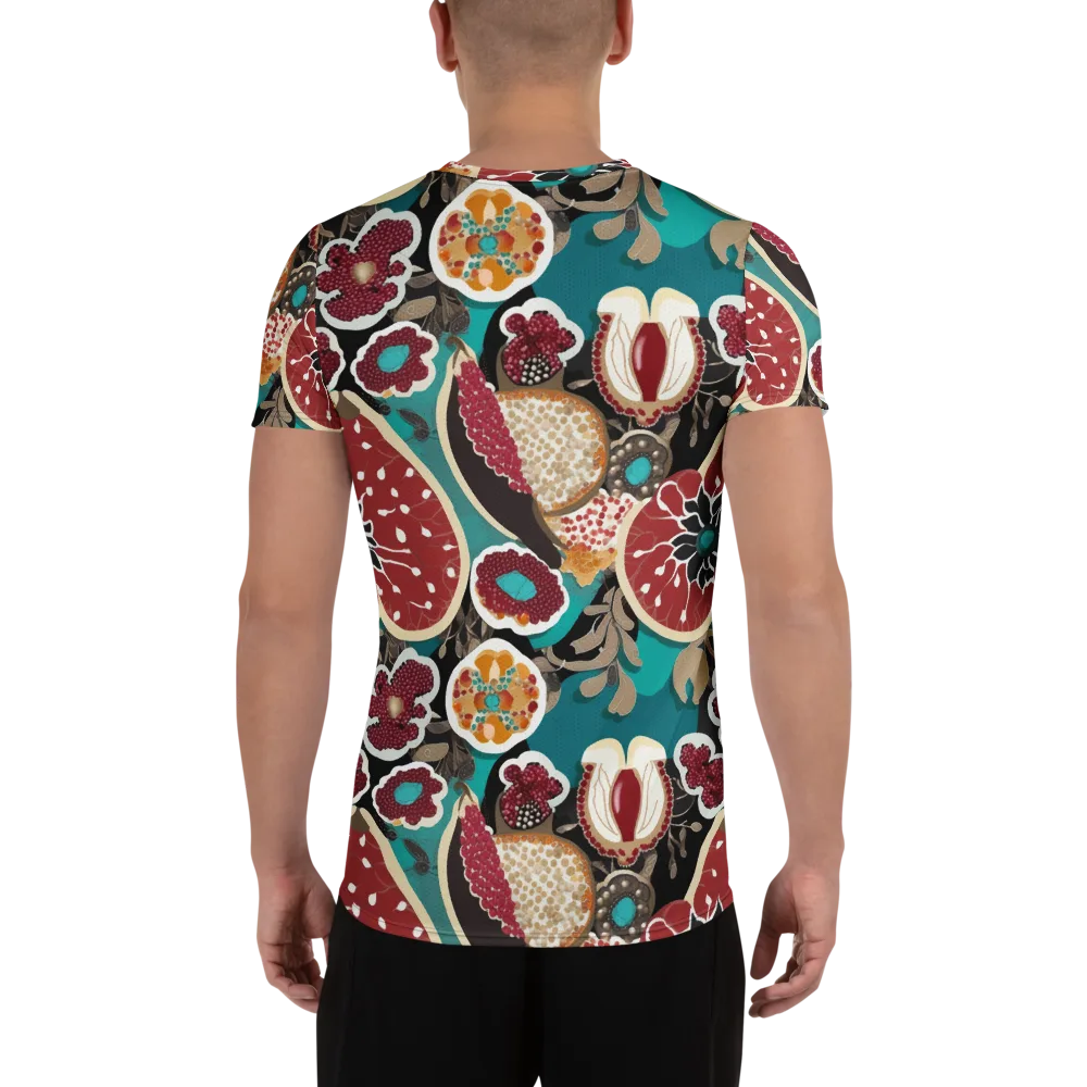 Garnet Garden on Men's Athletic T-Shirt — Back