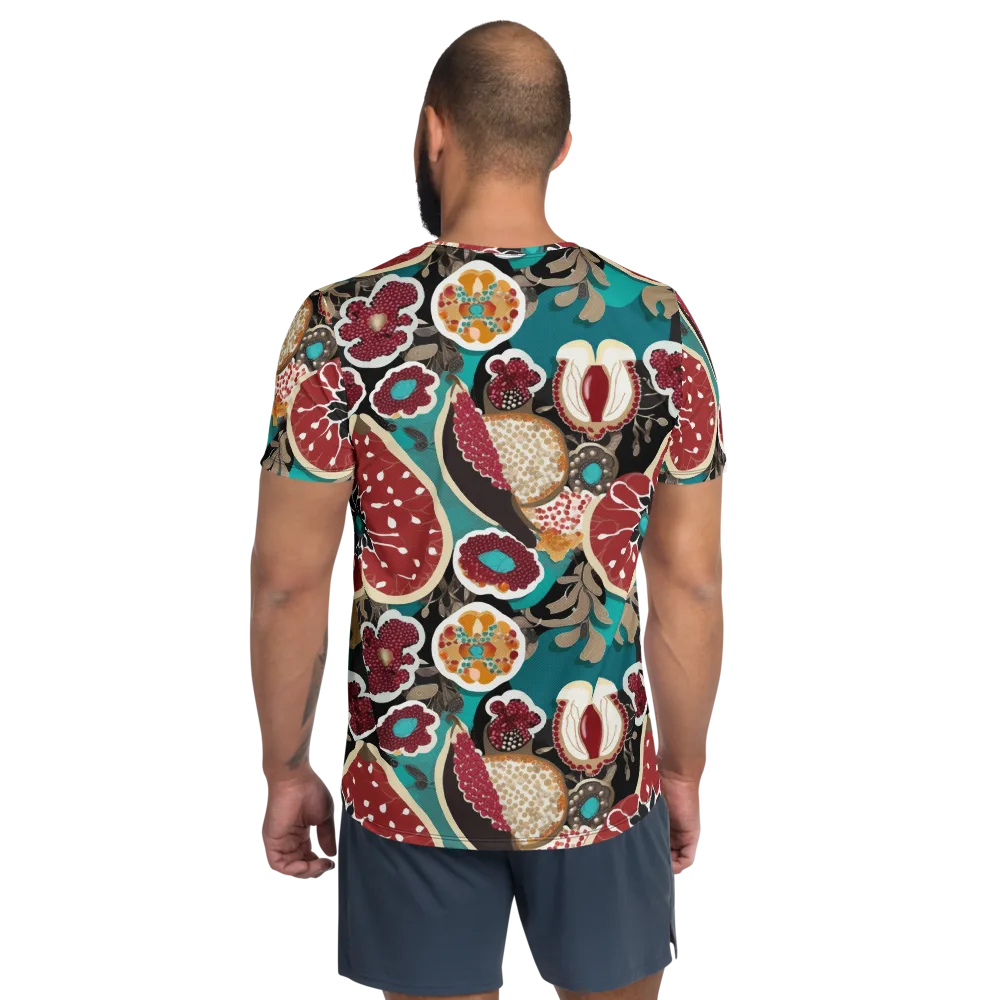 Garnet Garden on Men's Athletic T-Shirt — Back
