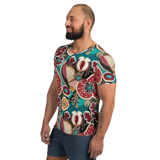 Garnet Garden on a Men's Athletic T-Shirt
