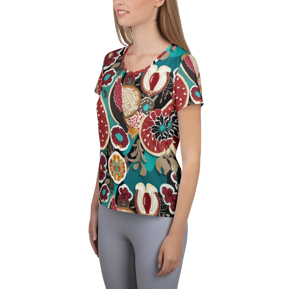 Garnet Garden on Women's Athletic T-Shirt — Left
