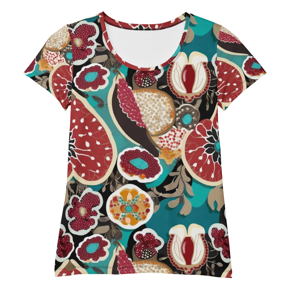 Garnet Garden on Women's Athletic T-Shirt — Front