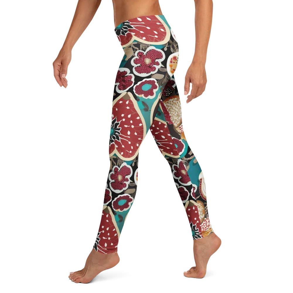 Garnet Garden on Leggings — Left