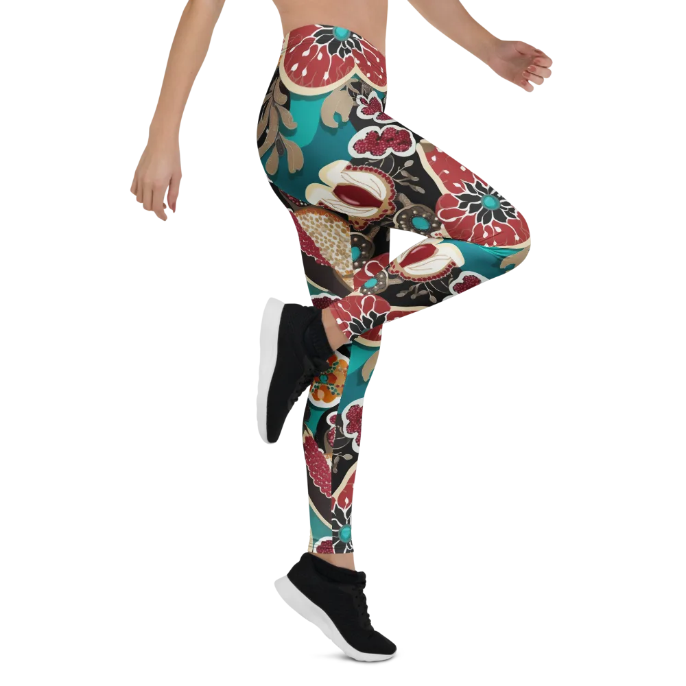 Garnet Garden on Leggings — Right