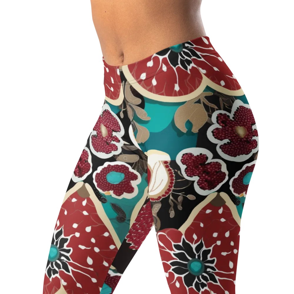 Garnet Garden on Leggings — Left Front