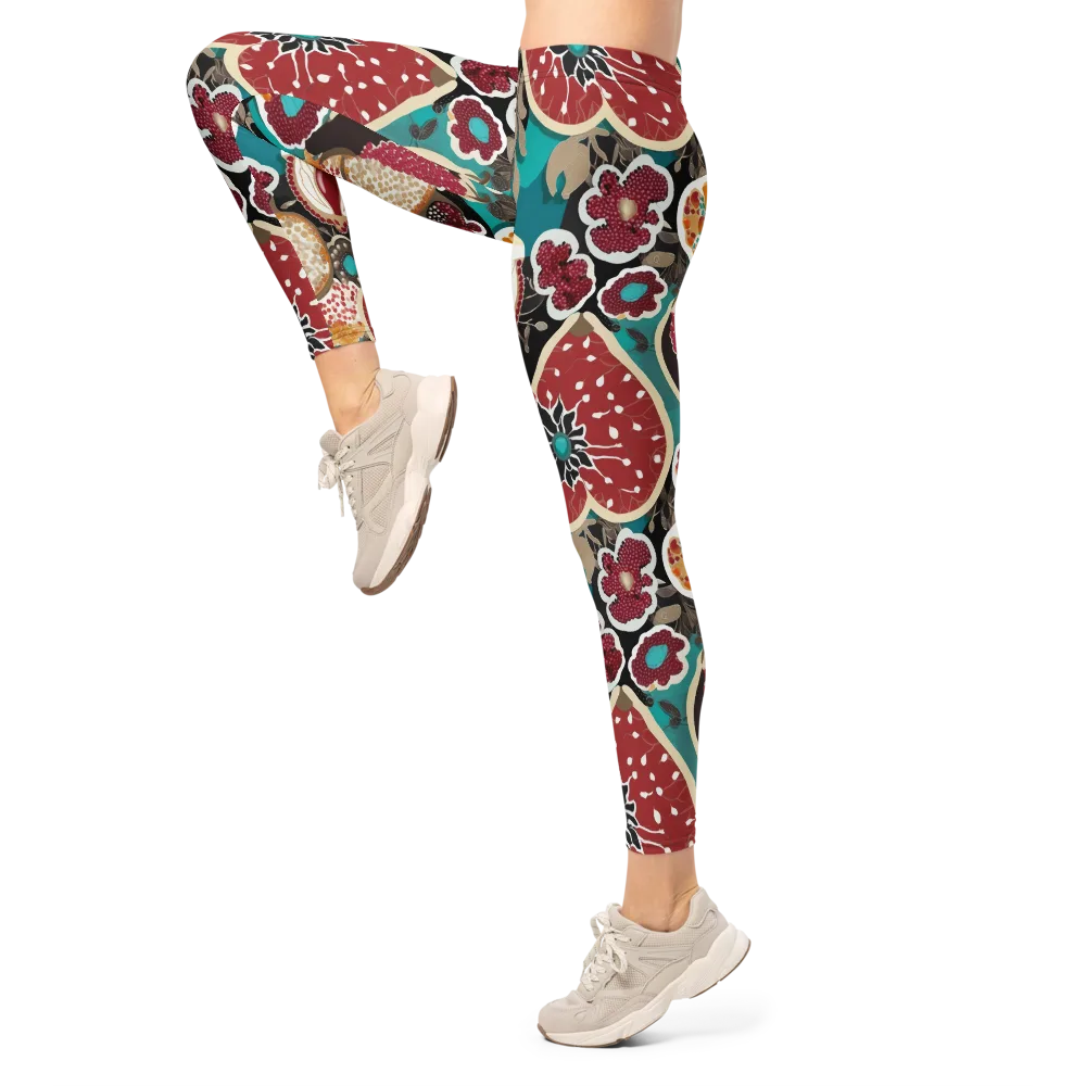 Garnet Garden on Leggings — Left