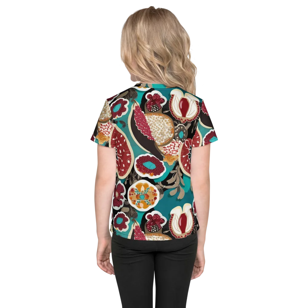 Garnet Garden on Kids Crew Neck T-Shirt — Back