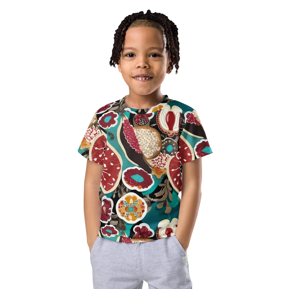 Garnet Garden on Kids Crew Neck T-Shirt — Front