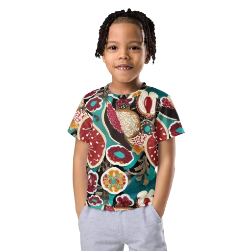 Garnet Garden on a Kids Crew Neck T-Shirt