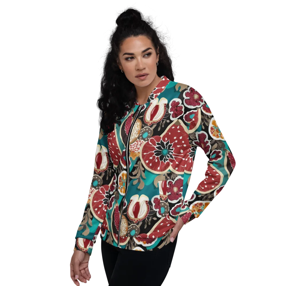 Garnet Garden on Bomber Jacket — Left