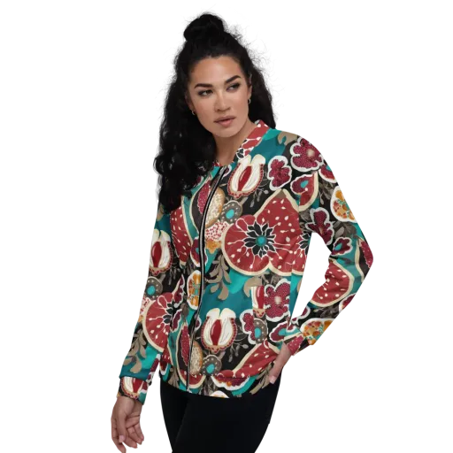 Garnet Garden on a Bomber Jacket