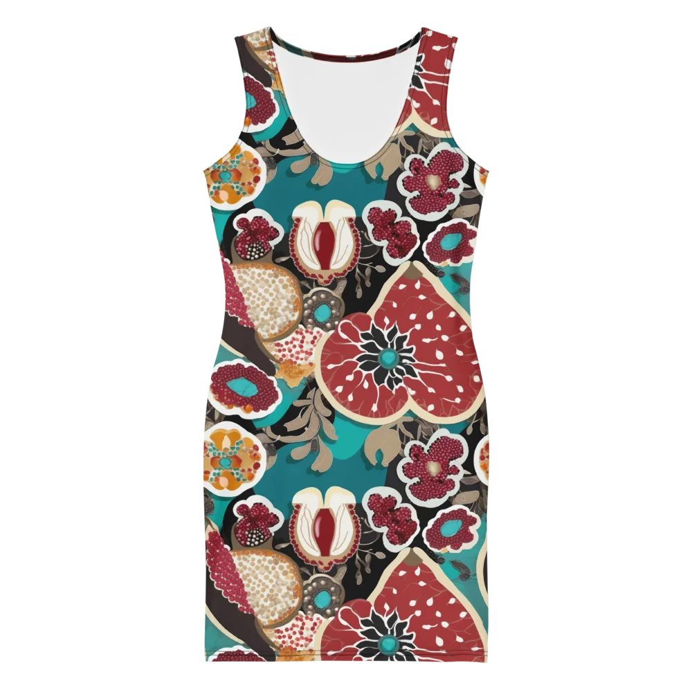 Garnet Garden on Bodycon Dress — Front