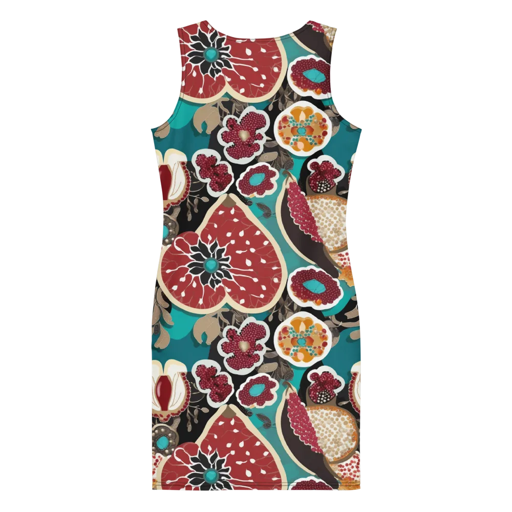 Garnet Garden on Bodycon Dress — Back