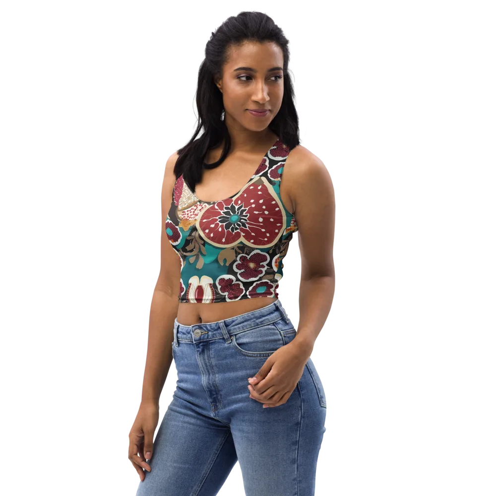 Garnet Garden on Crop Top — Left Front