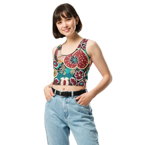 Garnet Garden on a Crop Top