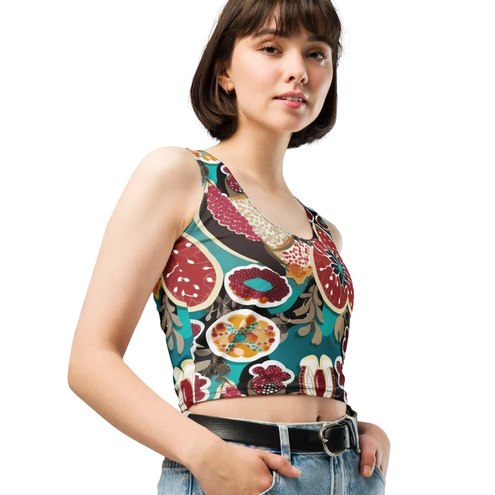 Garnet Garden on Crop Top — Right Front