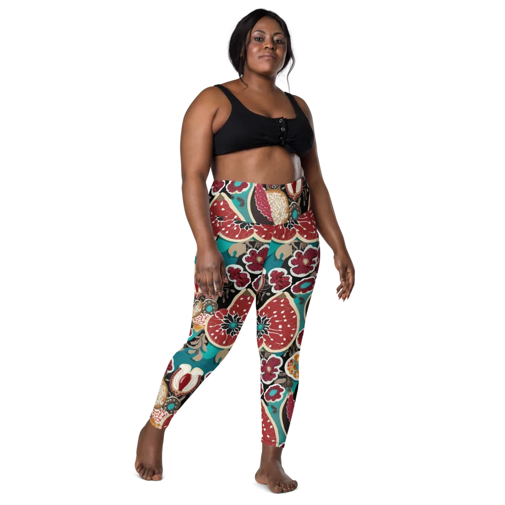 Garnet Garden on Leggings with Pockets — Front