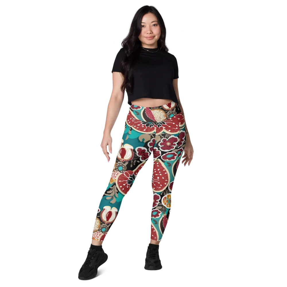 Garnet Garden on Leggings with Pockets — Front