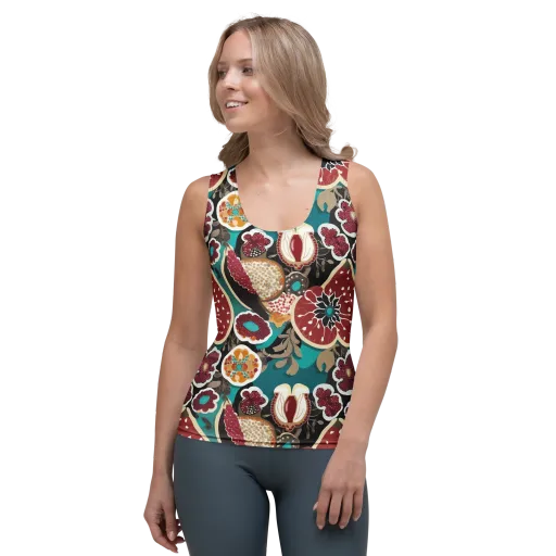 Garnet Garden on a Women's Tank Top