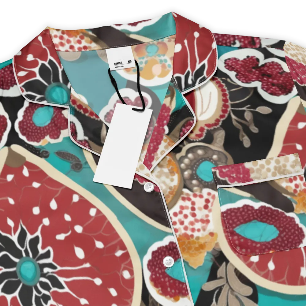 Garnet Garden on Women's Short Sleeve Pajama Top — Product details
