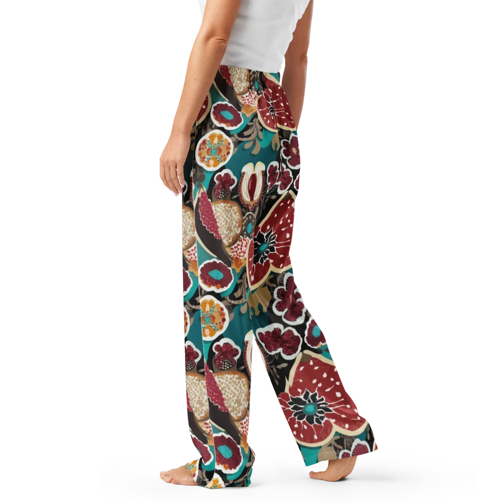 Garnet Garden on Women's Pajama Pants — Left