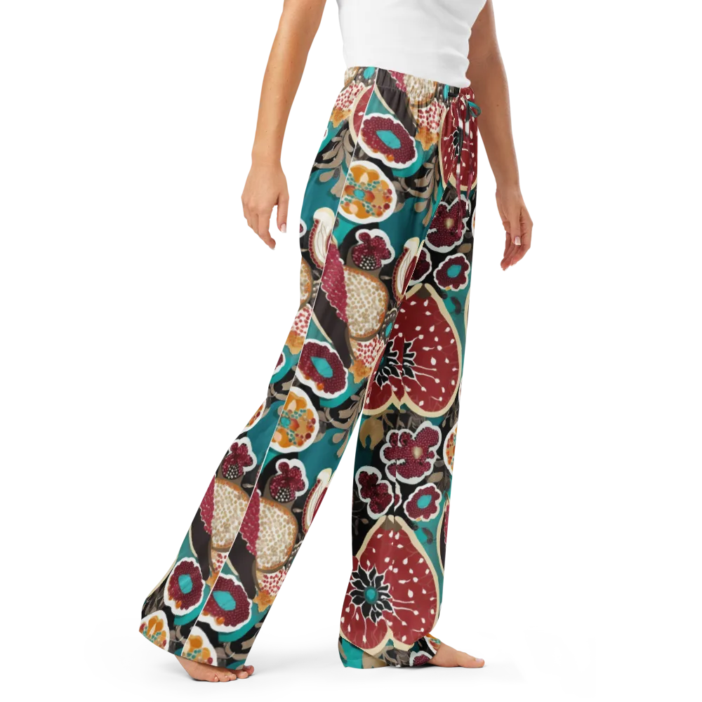 Garnet Garden on Women's Pajama Pants — Right Front