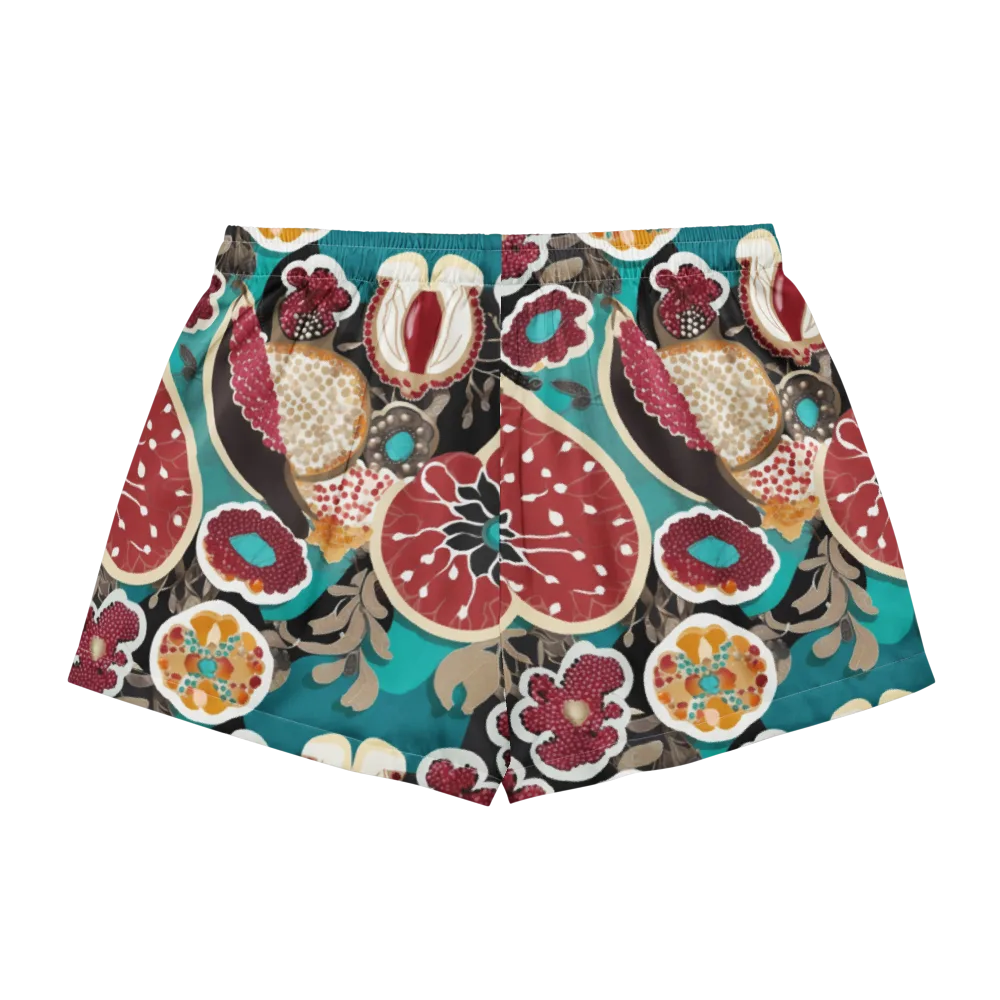 Garnet Garden on Women's Pajama Shorts — Back