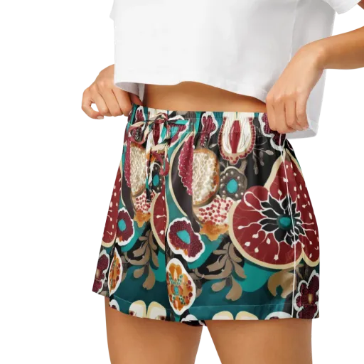 Garnet Garden on a Women's Pajama Shorts