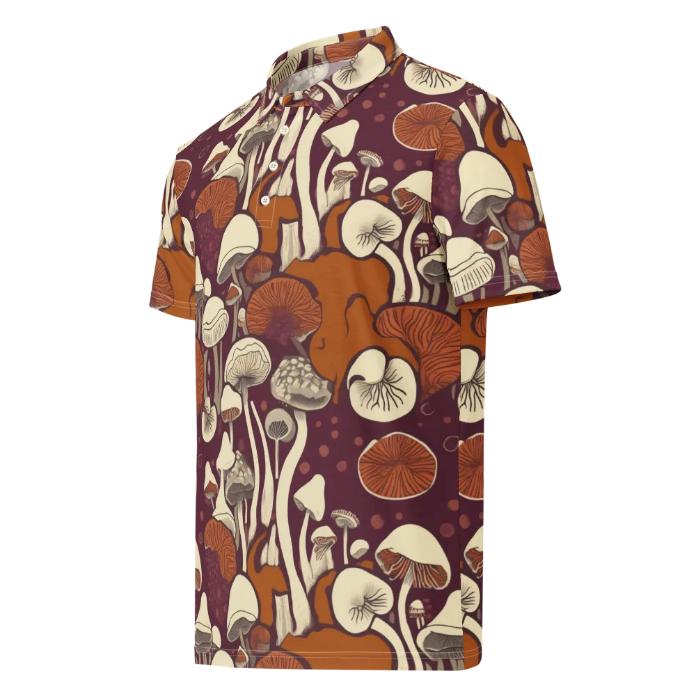 Mushroom Moonrise on Men's Slim Fit Polo Shirt — Left Front