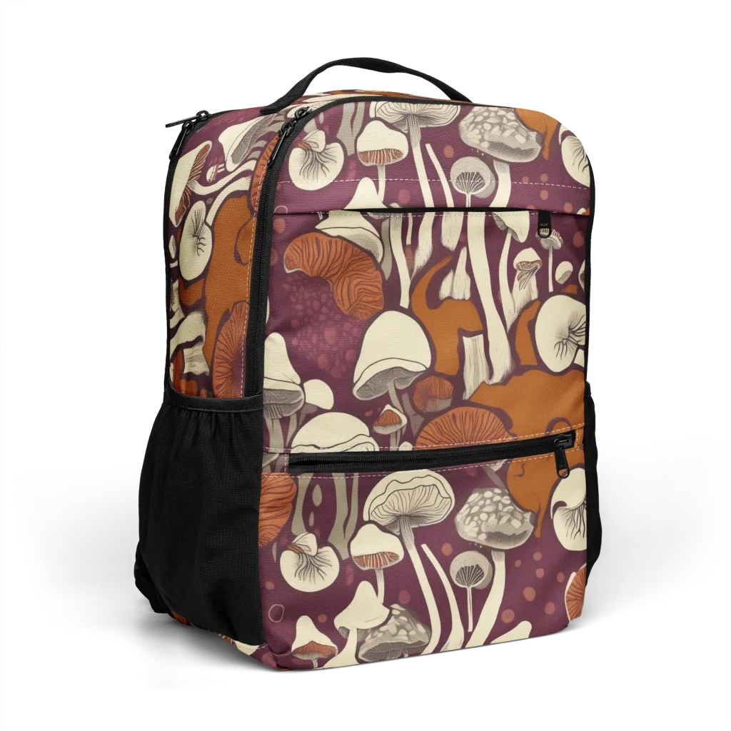Mushroom Moonrise on Utility Backpack — Right Front
