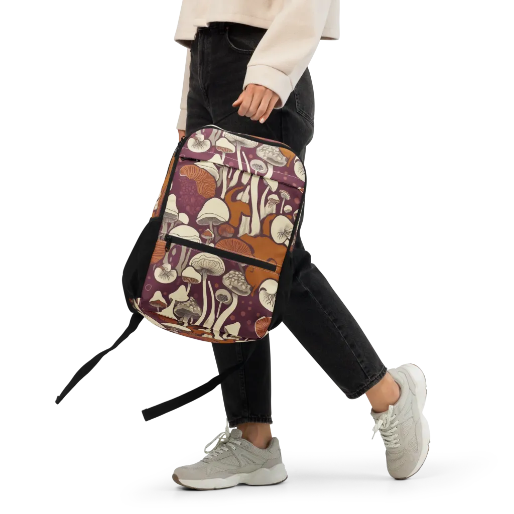 Mushroom Moonrise on Utility Backpack — Front