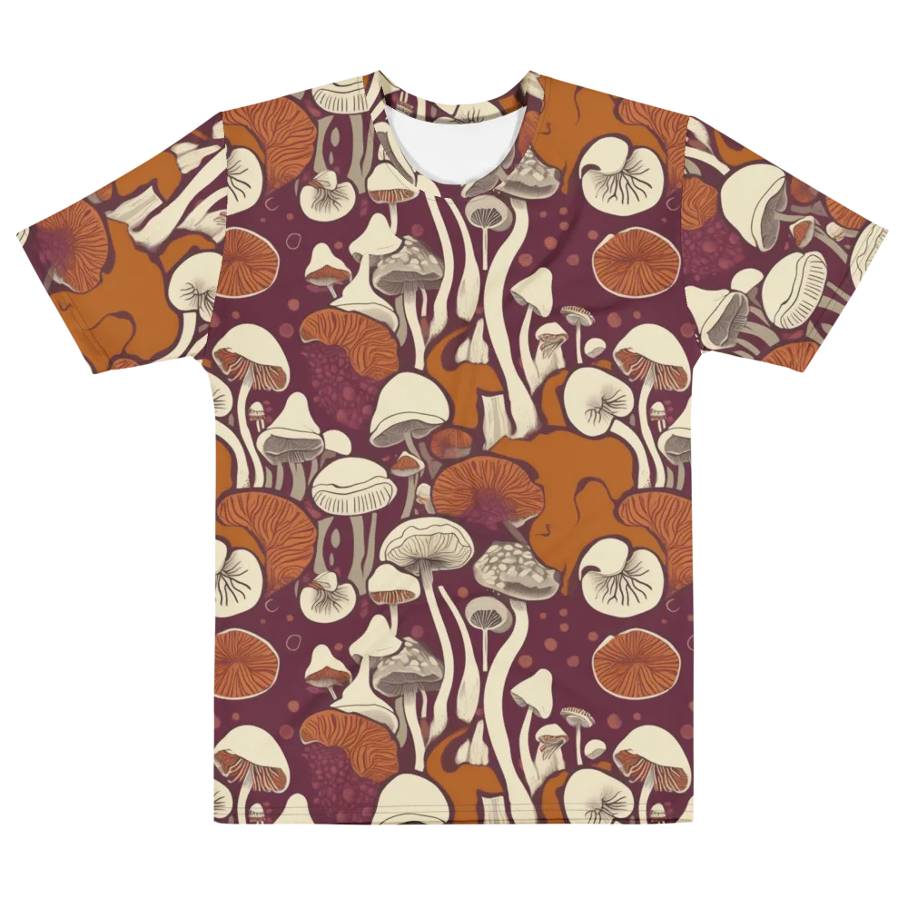 Mushroom Moonrise on Men's Cotton Crew Neck T-Shirt — Front