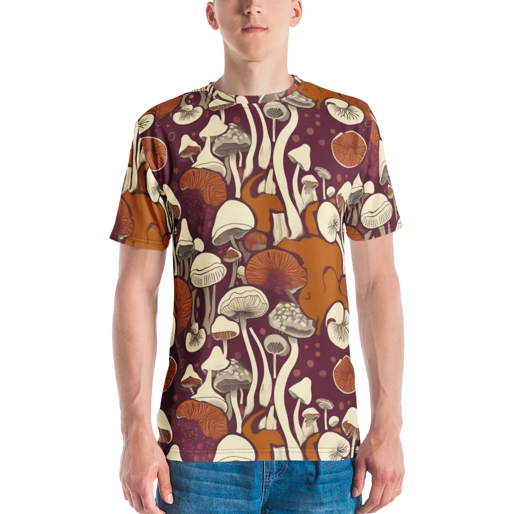 Mushroom Moonrise on Men's Crew Neck T-Shirt — Front