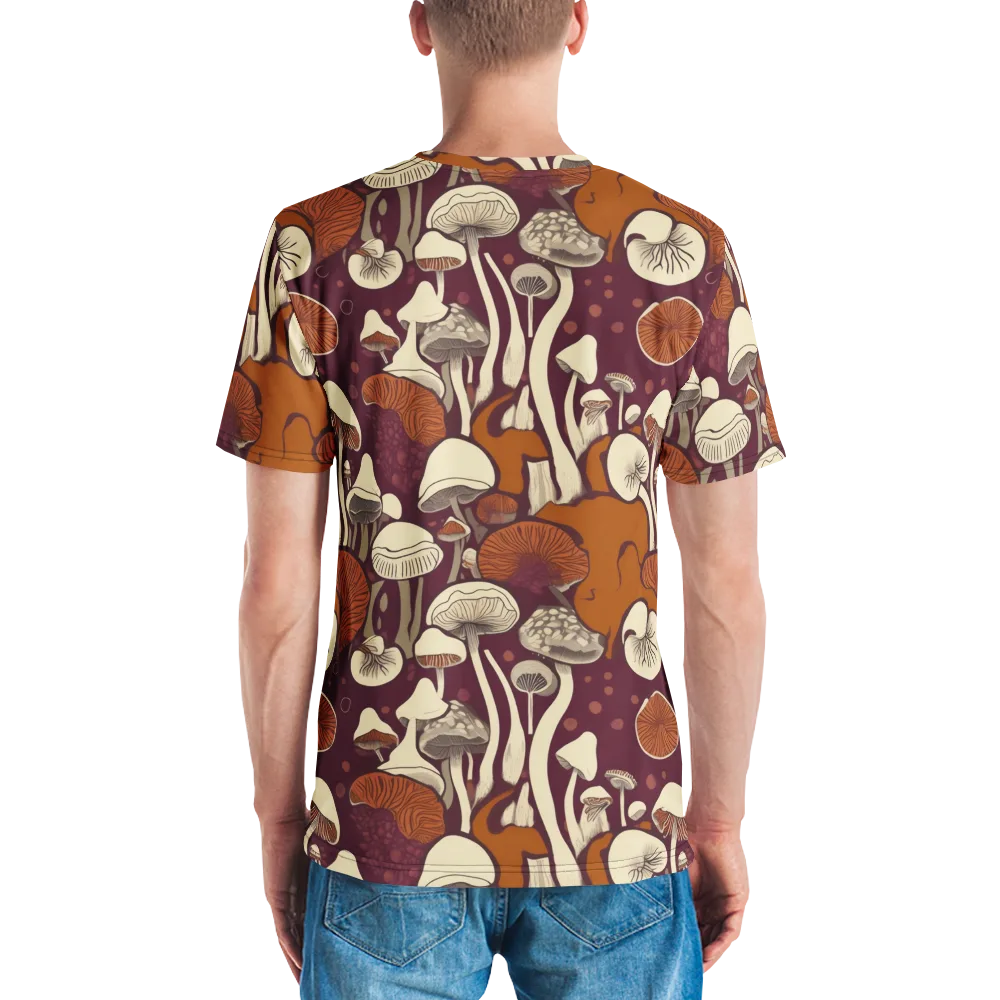 Mushroom Moonrise on Men's Crew Neck T-Shirt — Back