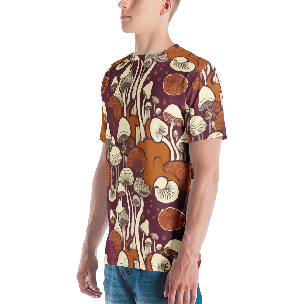 Mushroom Moonrise on Men's Crew Neck T-Shirt — Left
