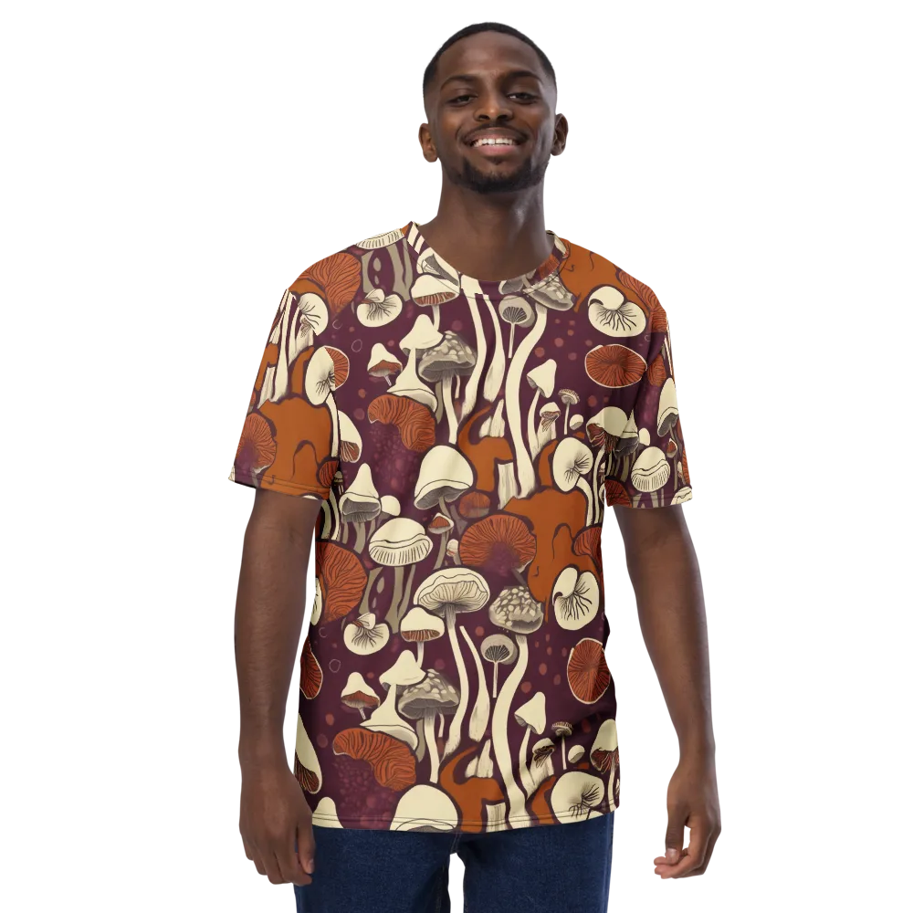 Mushroom Moonrise on Men's Crew Neck T-Shirt — Front