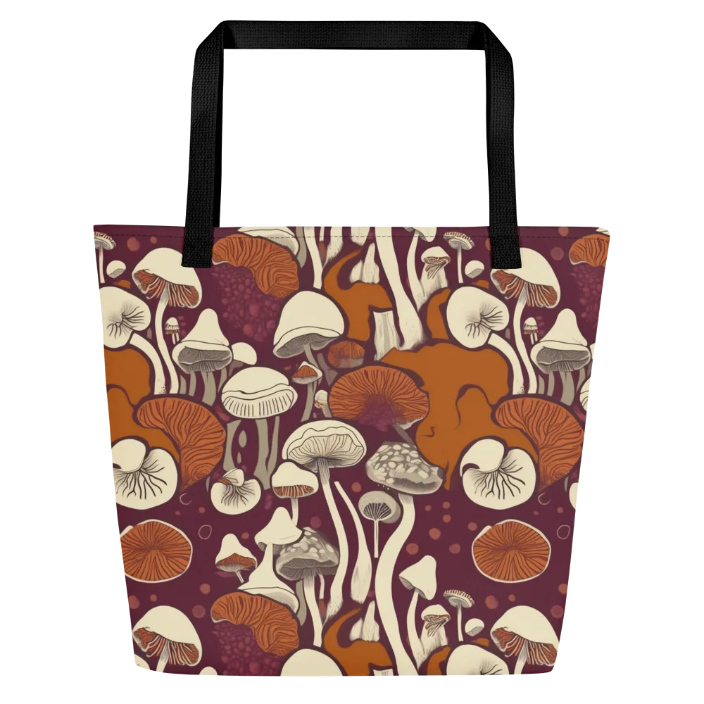 Mushroom Moonrise on Large Tote Bag W/ Pocket — Front